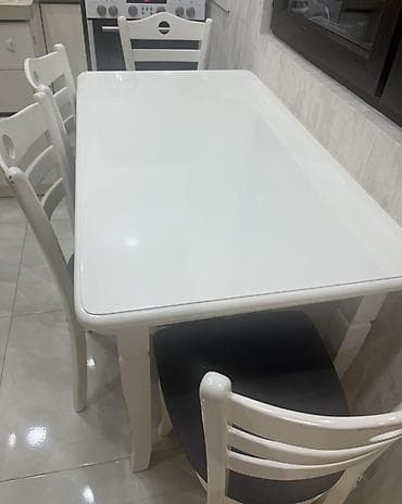 metbex stol stullari instagram: Mətbəx üçün, Açılmayan, Dördbucaq masa, 4 stul — 3