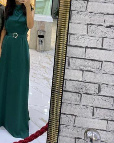 ziyafət tulum: Zərif gecə/libas – tünd yaşıl, maxi uzunluq - Rəng: dərin tünd yaşıl - — 2