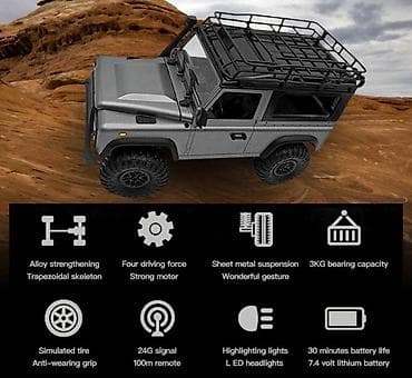 uşaq oyuncaq: RC car MN Seriyasindan MN99S Land Rover Defender. Qabarit ve donme — 4