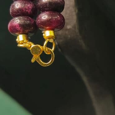 qiymətli daş adları: Original Hindistan Granat (Süleyman) daşi dest boyunbağ qolbag gümüş — 3