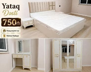 xonca desti: Yataq Dəsti – 750 ₼ Komplekt: - 160x200 sm ölçüdə rahat çarpayı — 1