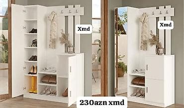 seyf dolab: 2 qapılı, Güzgülü, Ağ, Açılan, Düz dolab — 1