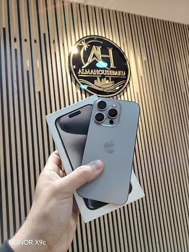ipro im5 plus: IPhone 15 Pro, 128 GB, Natural Titanium, Zəmanət, Simsiz şarj, Face ID — 1