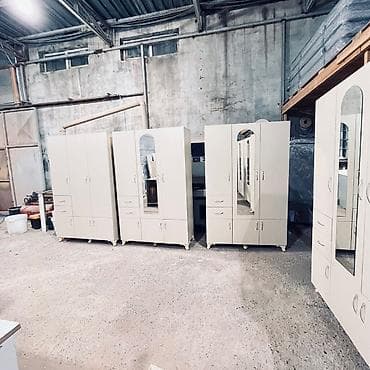 2 qapılı, Güzgülü, Ağ, Açılan, Düz dolab