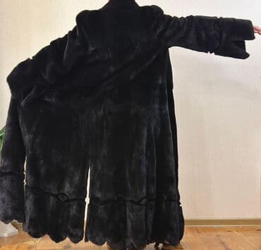 aşpaz geyimi: Təbii norka kürk palto. Uzun, klassik model. Kəmərlidir, çox səliqəli — 2