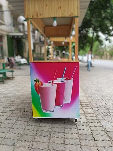 Butkalar, köşklar: Təbii Meyvə Kokteyli köşkü – mobil satış köşkü - Material: taxta — 3