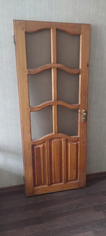 Крепежные изделия: Taxta otaq qapısı – şüşəli model - Material: tam ağac (təbii taxta — 4