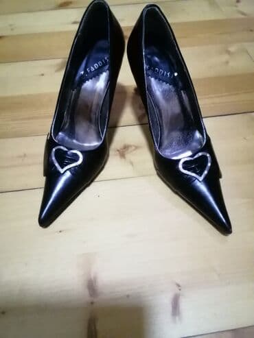 зеленые туфли: Туфли, Размер: 36, цвет - Черный, Б/у — 2