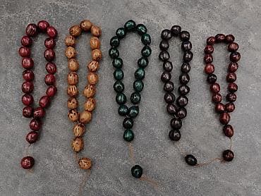 buji: Təbii toxumdan hazırlanmış təsbeh dəstləri - Material: cilalanmış — 1
