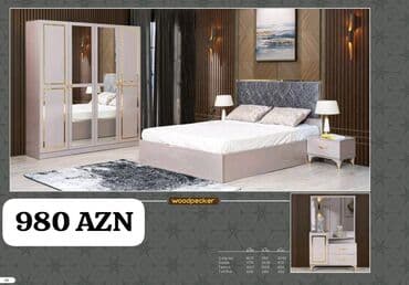 işlenmiş termolar: İkinəfərlik çarpayı, Dolab, Termo, 2 tumba, Azərbaycan, Yeni — 18