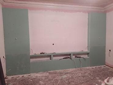 mini manqal: Alçıpan işləri və TV divar kompozisiyası – dizayn və quraşdırma — 7