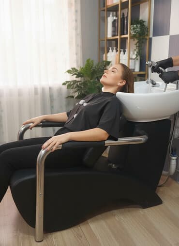 salon işığı: Salon üçün saç yuma stolu və kreslo komplekti - Keramika yuma — 1