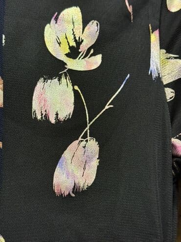 Шубы: Qadın maxi don – qara rəngdə, çiçək naxışlı Hicablı xanımlar üçün — 3