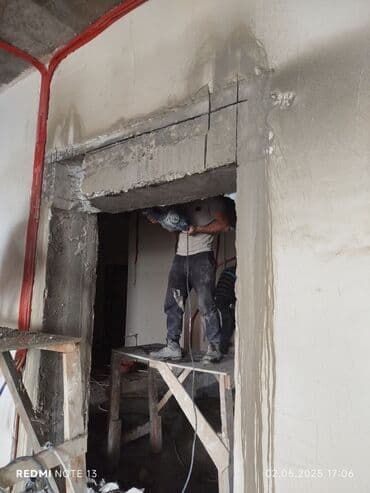 ремонт в стиле лофт: Səssiz tozsuz səliqəli kəsim. Beton katlavan monolit kubik — 30
