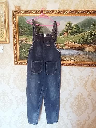 cins kombinzon: Qadınlar üçün cins kombinezon - Model: klassik denim kombinezon - — 1