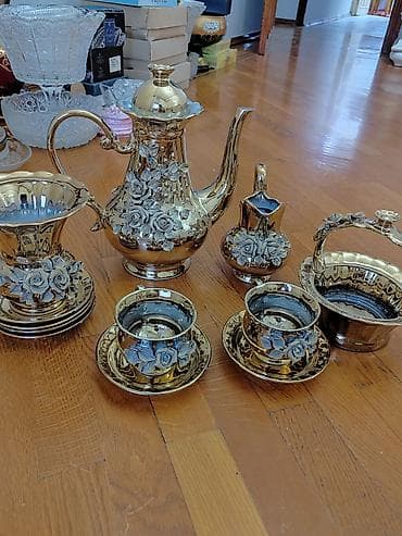 gull: Çay dəsti, rəng - Qızılı, Keramika — 6