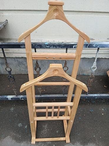 ref: Taxta geyim dayaqı – “valet stand” - Material: keyfiyyətli massiv — 7