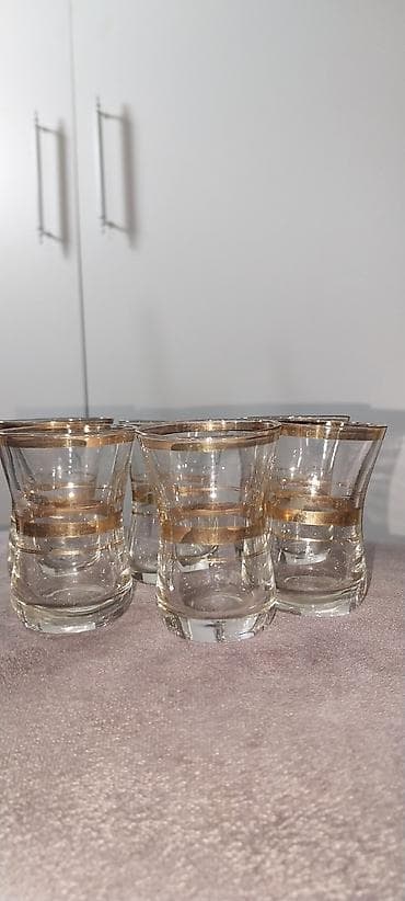 qab yigan: Rümkalar, rəng - Qızılı, Şüşə, 6 ədədli dəst — 2