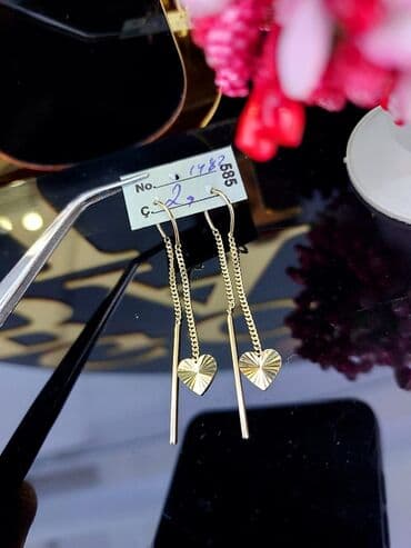 sirqalar qizil: Sırğa, Sarı qızıl, 585 Əyar, 20 g — 2