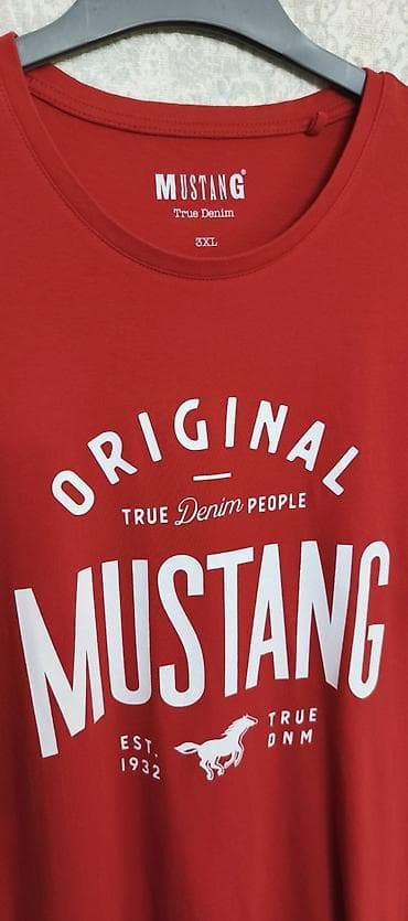 Мужская футболка, Mustang, 3XL, цвет - Красный — 4