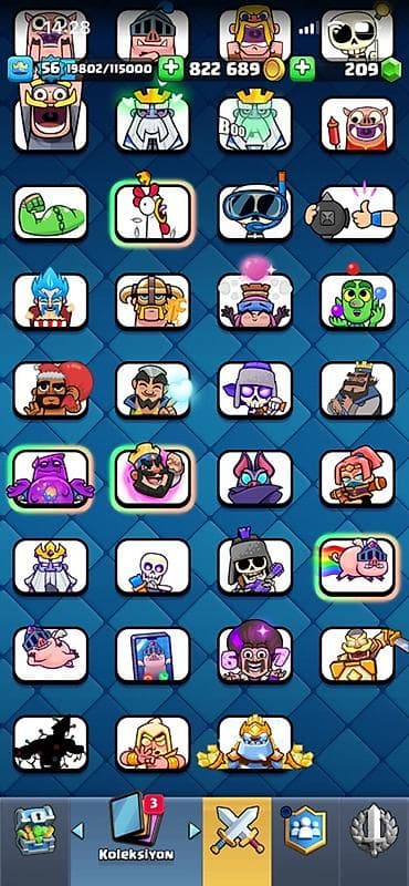 Clash Royale hesabı – yüksək səviyyəli, zəngin kolleksiya - Kral — 1