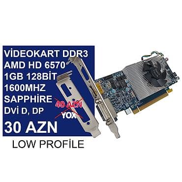 Videokart "AMD ATİ Radeon HD6570 1GB 128bit 1600Mhz" ⭐Qiymət – 40 yox