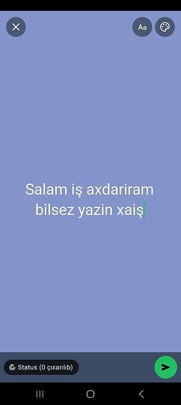 Xidmət: İş axtarışı Salam! Fərqli sahələrdə işləməyə hazıram