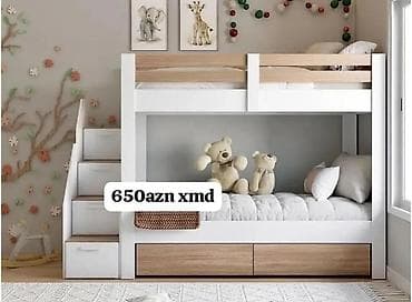 uşaq ucun divan: 1. iki mərtəbəli çarpayı - Model: pilləkənli ikimərtəbəli uşaq — 1