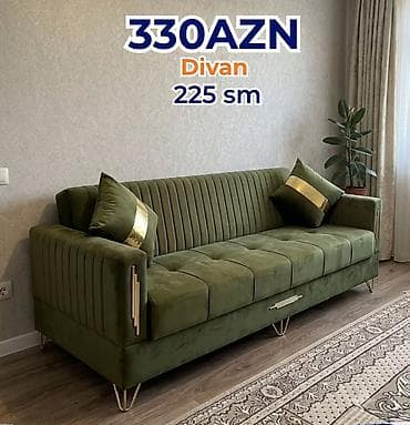 divanla: Divan – 225 sm Qiymət: 330 AZN (şəkildə göstərilib) - Rəng — 1