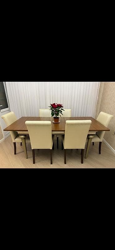 Mətbəx üçün, Açılmayan, Dördbucaq masa, 6 stul lalafo.az -da Mətbəx üçün, Açılmayan, Dördbucaq masa, 6 stul