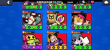 satış təmsilcisi: Brawl Stars oyunu üçün yüksək səviyyəli hesab Xüsusiyyətlər: - — 8