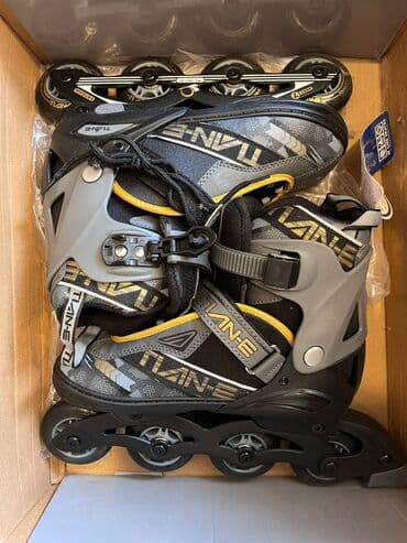 ролики квады в бишкеке: TİANE markalı, qara, boz və sarı rənglərdə olan bu rolik konki modeli — 3