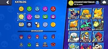desd paltarlar: Brawl Stars hesabı – zəngin kostyum kataloqu ilə Xüsusiyyətlər: - — 3