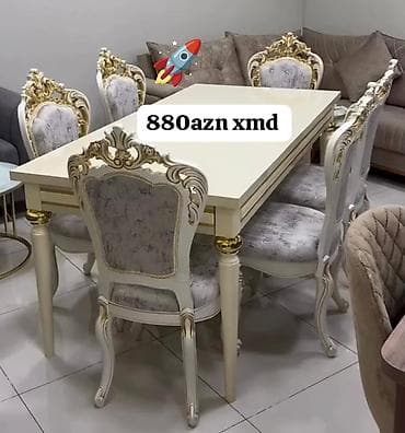 stol dəsti: Qonaq otağı üçün, Yeni, Açılmayan, Dördbucaq masa, 6 stul — 1