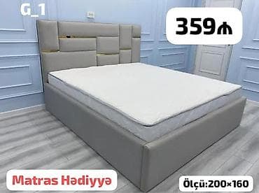 Çarpayılar: G_1 model yumşaq başlıqlı iki nəfərlik çarpayı - Ölçü: 200×160 sm - — 1