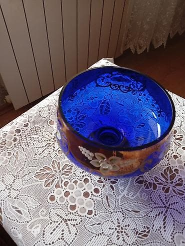 Kobalt-mavi şüşədən dekorativ meyvə/qənnadı qabı - Material: qalın lalafo.az -da Kobalt-mavi şüşədən dekorativ meyvə/qənnadı qabı - Material: qalın