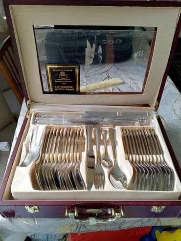 набор ножей zepter: Qızılı haşiyəli paslanmayan poladdan böyük süfrə ləvazimatları dəsti — 3