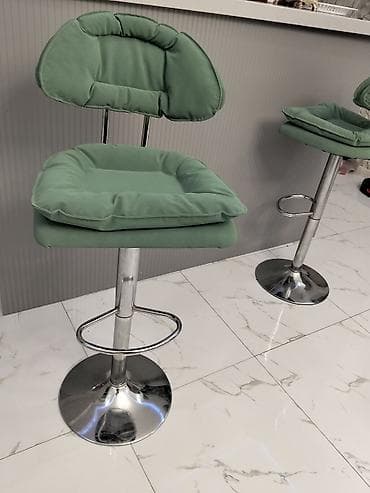 stullar islenmis: Bar taburesi – qaz liftli, fırlanan model - Rəng: yaşıl - Oturacaq və — 4