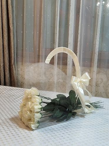 ucuz güllər: Hədiyyəlik dekorativ güllər – şəffaf çanta buketlər - Məhsul — 3