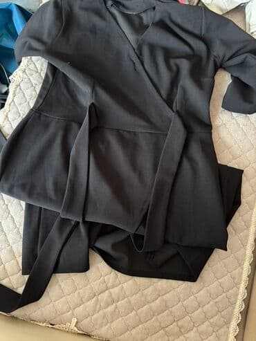 женские костюмы с юбкой: Qadın geyim dəsti - Qara klassik don: dizdən aşağı uzunluq, qolu — 3