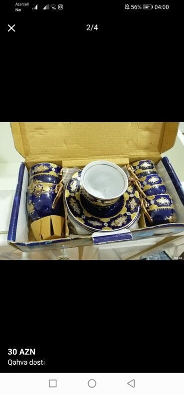 kofe servisi: Çay dəsti, rəng - Göy — 3