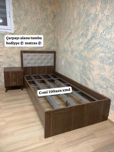 Шкафы: Односпальная кровать, Без подьемного механизма, С матрасом, Без выдвижных ящиков, Азербайджан — 3