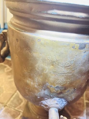 samovar alışı: Qədim samovar, 1883 il, Latun, Vəziyyəti: Qənaətbəxş — 8