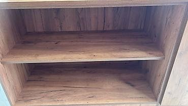 resepşn masaları: Resepsiyon/iş masası – təbii ağac teksturasında, LMDP materialdan — 2