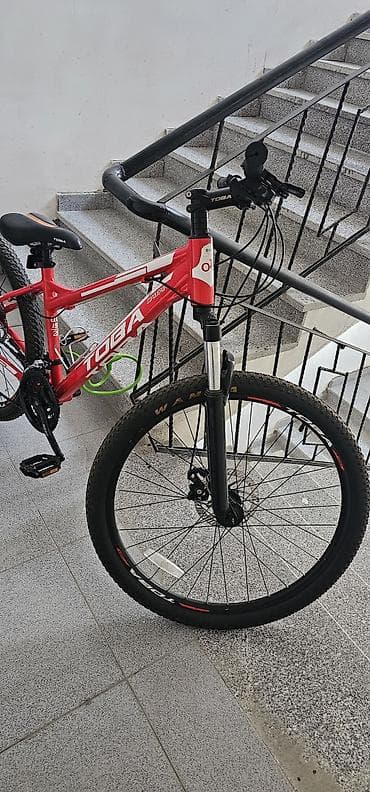 ucuz velasipet: Toba dağ velosipedi – parlaq qırmızı rəngdə, yüngül və möhkəm — 5