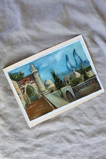 “Bakım mənim” yağlı boya rəsm kıtan kağız üzərində. Çərçivə ilə təqdim