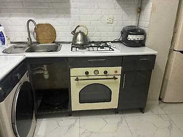 irsad qaz peci: Mətbəx mebel dəsti – parlaq qrafit/boz rəng - Üst şkaflar: düz — 6