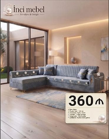 Ev üçün mebel: Künc divan, Yeni, Açılan, Bazalı, Parça, Rayonlara çatdırılma — 1