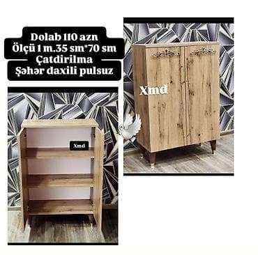 seyf dolab: Dolab – dekorativ oyma detalli iki qapılı model. Təbii ağac — 1