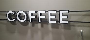 Məhsul: “COFFEE” işıqlı lövhə 160×30 - Dizayn: Ağ işıqlı, qara — 1